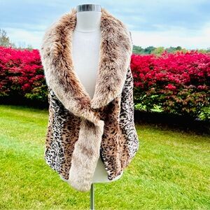 Faux Frenzi by DENA Animal Print Faux Fur Vest